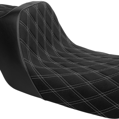 SLYFOX High Noon Seat - Double Diamond - Silver Logo - Silver Stitch - FLH/FLT '23-'25 4704D-SlyFox