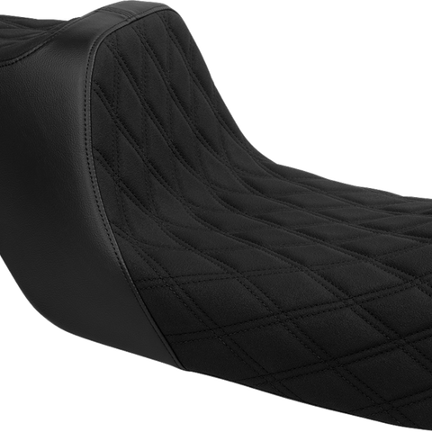 SLYFOX High Noon Seat - Double Diamond - Black Logo - Black Stitch - FLH/FLT '08-'23 4710C-SlyFox