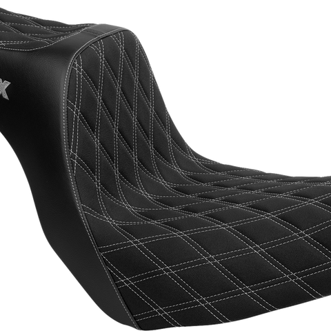 SLYFOX High Noon Seat - Double Diamond - Silver Logo - Silver Stitch - FL/FX '18-'25 4701D-SlyFox