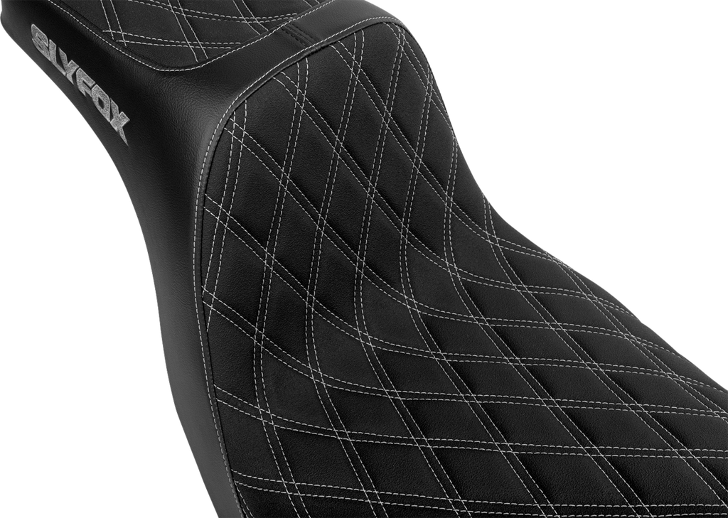 SLYFOX High Noon Seat - Double Diamond - Silver Logo - Silver Stitch - FL/FX '18-'25 4701D-SlyFox