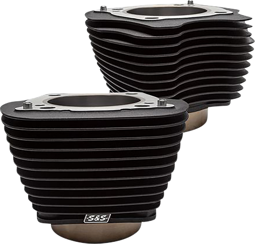 S&S CYCLE Cylinder Set - 4.25" Bore - Unhoned - Wrinkle Black w/o Highlights - M8 498.2