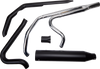 KHROME WERKS 200775-SR 2-Into-1 Outlaw-SR Exhaust System for M8 Touring - Black Finish