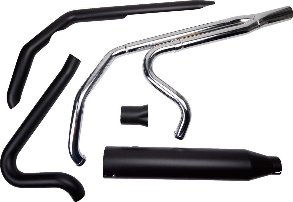 KHROME WERKS 200775-SR 2-Into-1 Outlaw-SR Exhaust System for M8 Touring - Black Finish