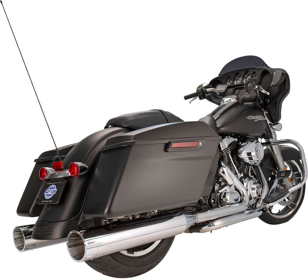 S&S Cycle 4-1/2-Inch MK45 Performance Mufflers, Chrome with Chrome Tracer - 550-0624