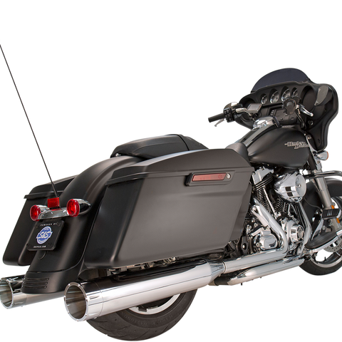 S&S Cycle 4-1/2-Inch MK45 Performance Mufflers, Chrome with Chrome Tracer - 550-0624