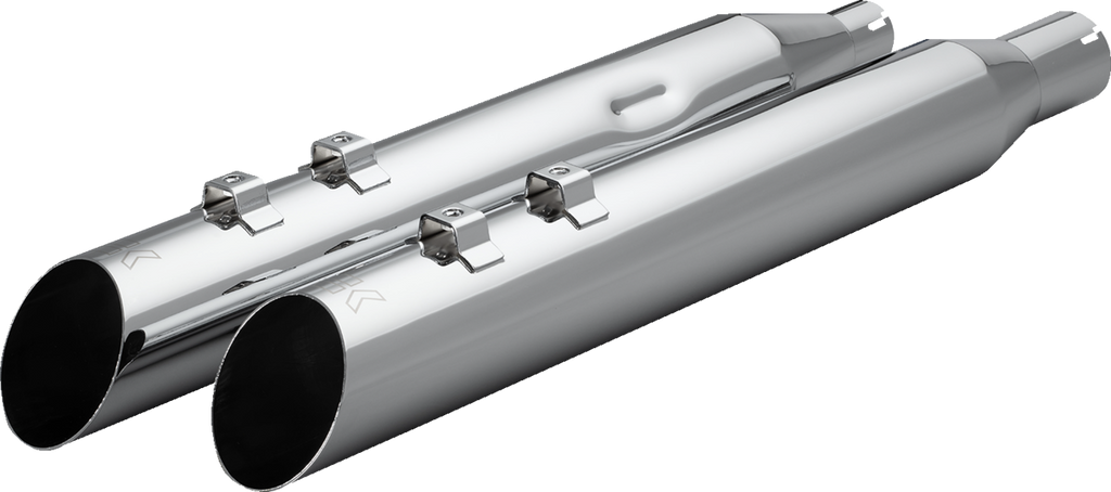 KHROME WERKS HP-Plus® Slip-On Mufflers - Slash-Up - 4-Inch - M8 - Chrome (Part Number 40FSL-1011-CHR)