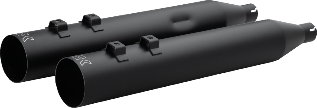 Khrome Werks HP-Plus® Slip-On Mufflers 4-Inch Straight Cut for Trike and Twin Cam Models - Black (Part #40FST-1021-BLK)