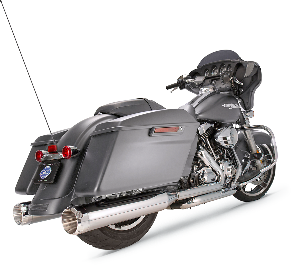 S&S Cycle 4-1/2-Inch MK45 Performance Mufflers with Chrome Thruster Endcaps, 550-0665