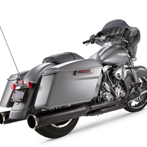 S&S Cycle 4-1/2-Inch MK45 Performance Mufflers, Black Thruster - 550-0666
