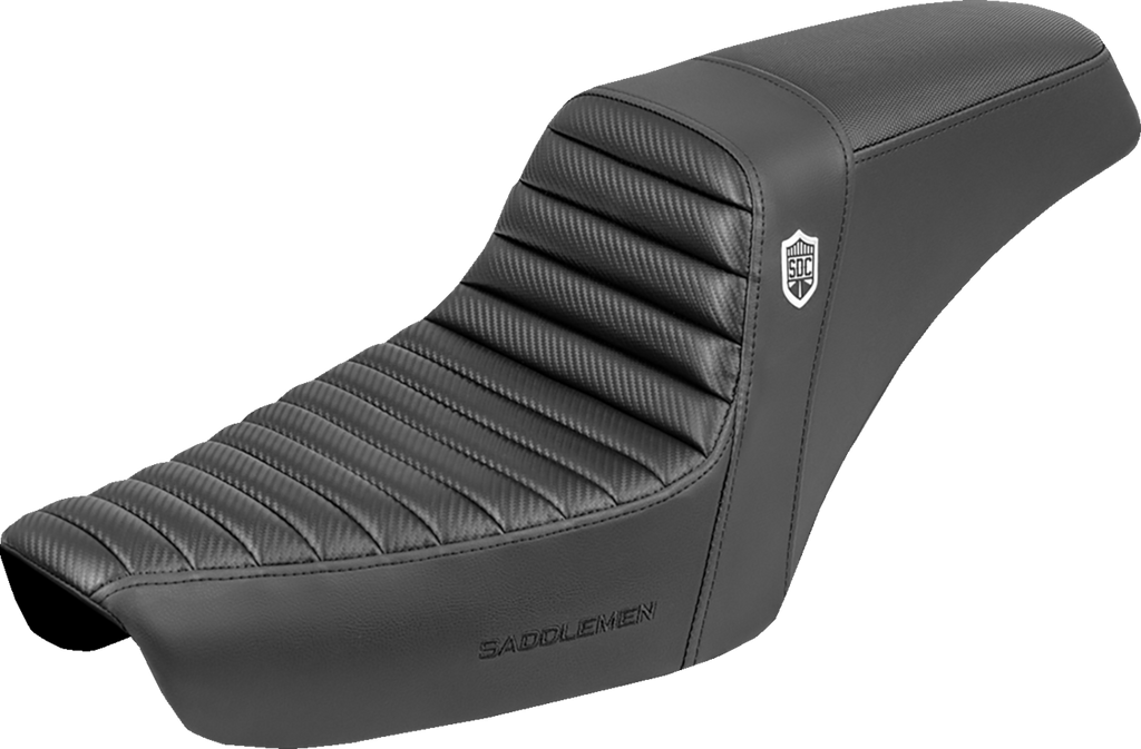 SADDLEMEN Step-Up Seat Tuck-n-Roll Black for Harley-Davidson Dyna 1996-2003 SC89604T