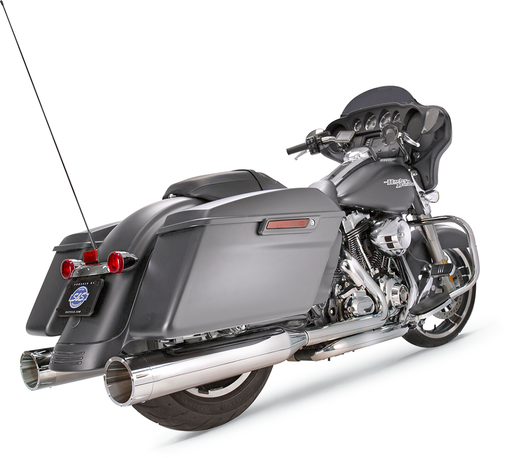 S&S Cycle Mk45 Touring Performance Mufflers, Chrome Tracer – Part Number 550-0669