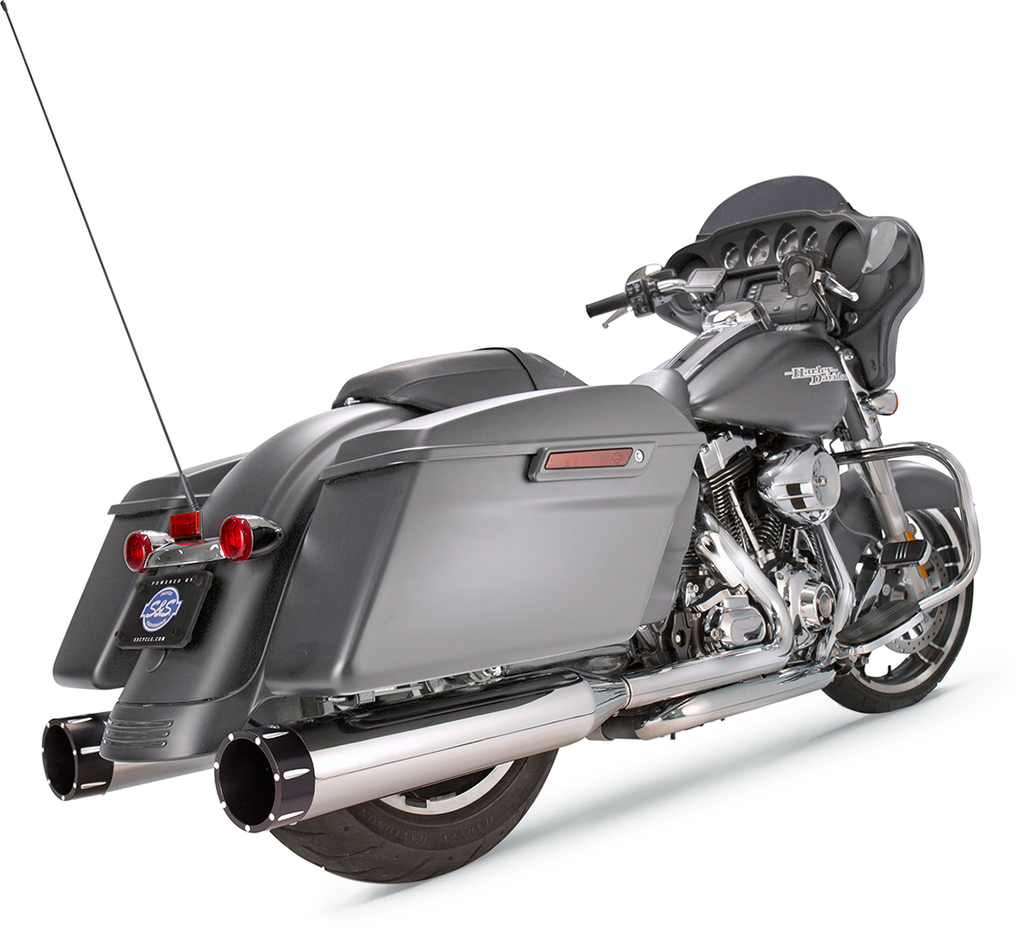 S&S Cycle MK45 4-1/2-Inch Touring Performance Mufflers, Black Tracer, Part Number 550-0668