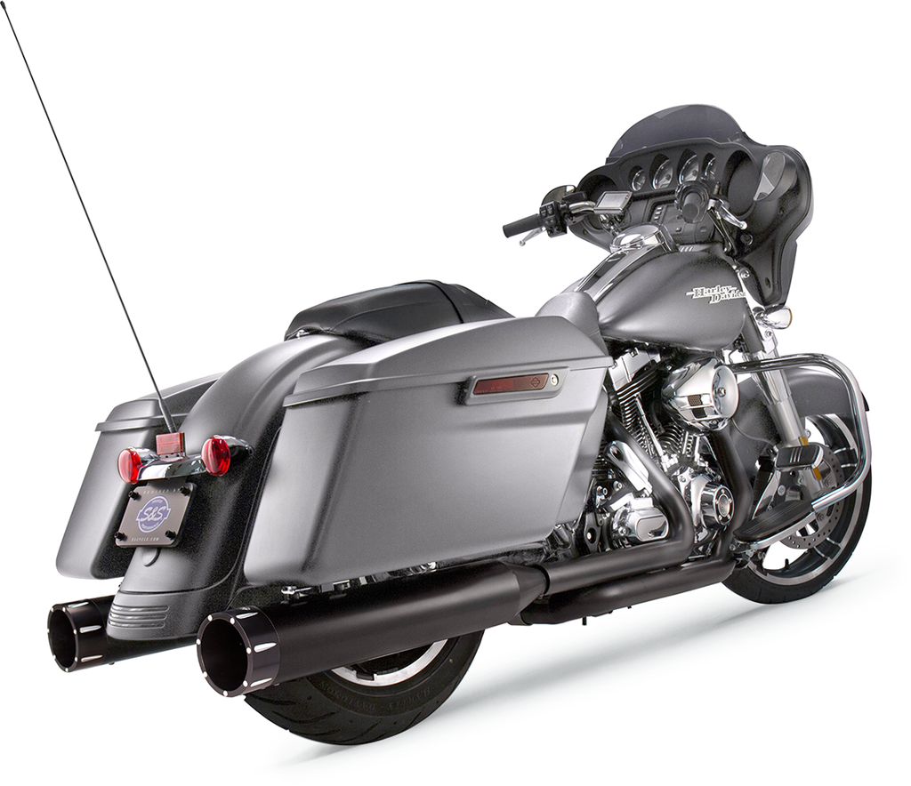 S&S Cycle MK45 Performance Mufflers, Black Tracer, Part Number 550-0670