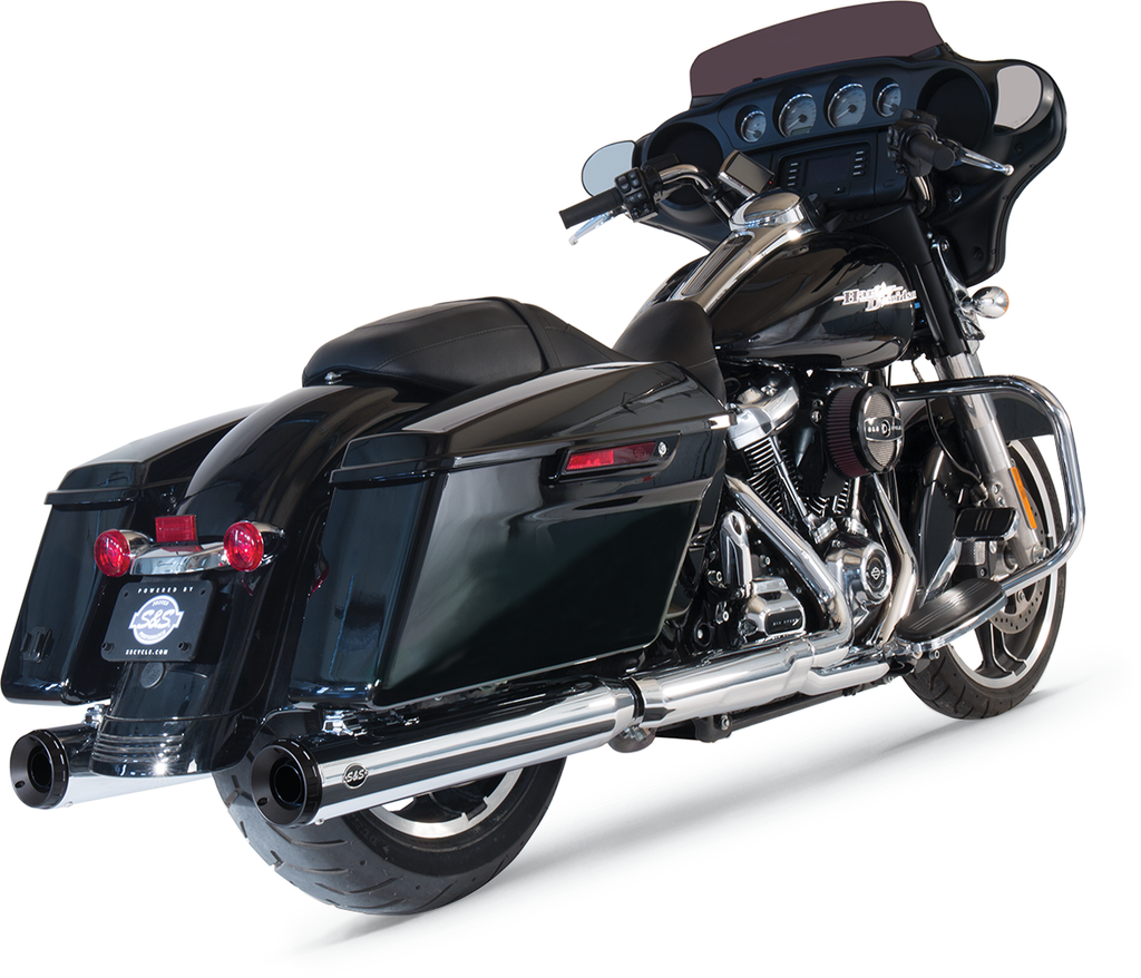 S&S Cycle Grand National Chrome Slip-On Mufflers for M8 FL, Part Number 550-0693