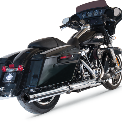 S&S Cycle Grand National Chrome Slip-On Mufflers for M8 FL, Part Number 550-0693