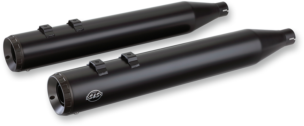 S&S Cycle Grand National Black Slip-On Mufflers for M8 FL, 550-0694