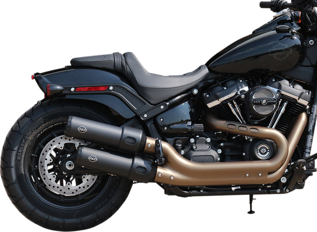 S&S Cycle Grand National Guardian Black Slip-On Mufflers for FXFB, Part 550-0734