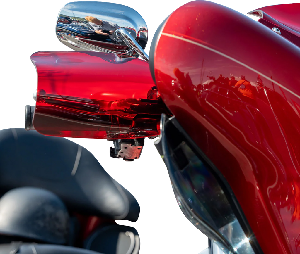 KLOCK WERKS Flare Handguards for Harley-Davidson Cable Clutch, Red KWS-01-0129-CC