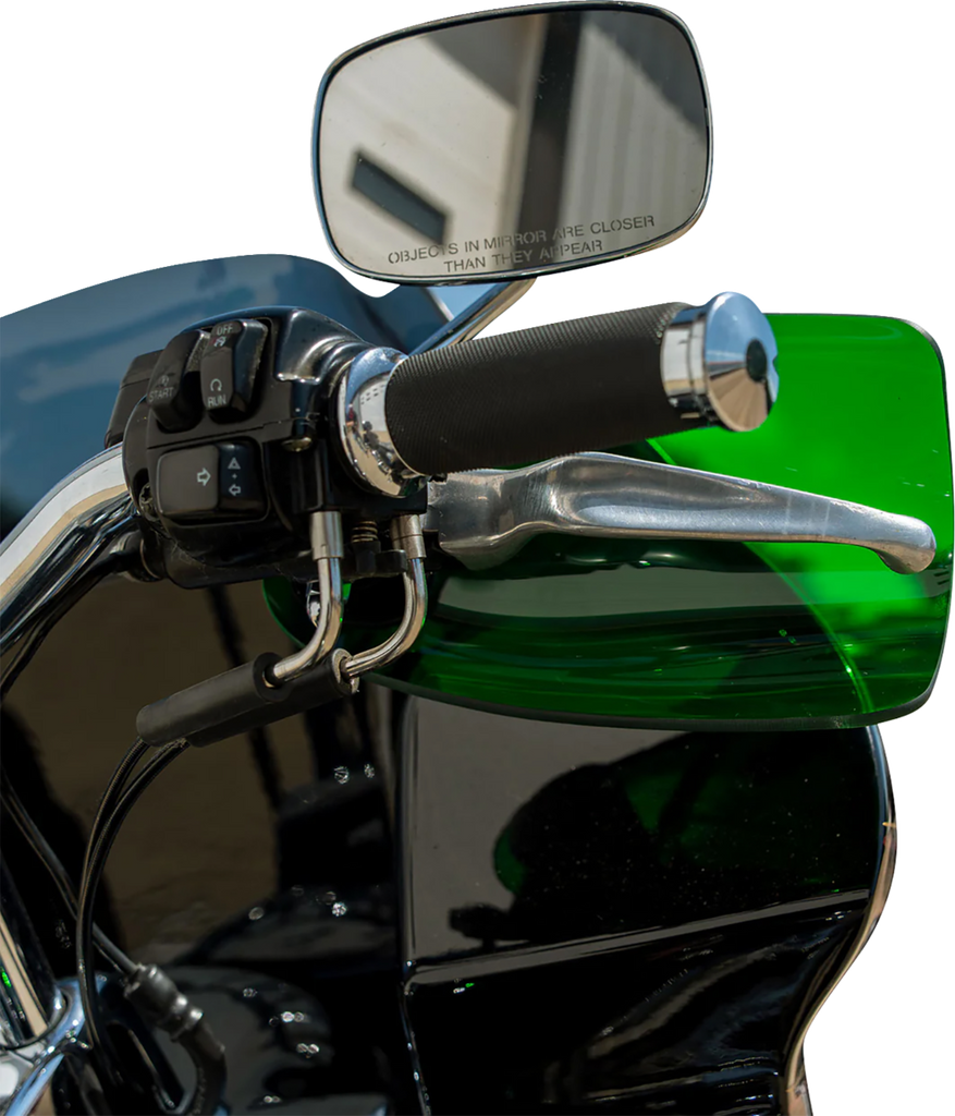 KLOCK WERKS Flare® Handguards for Harley-Davidson Hydraulic Clutch, Green, KWS-01-0132-HC