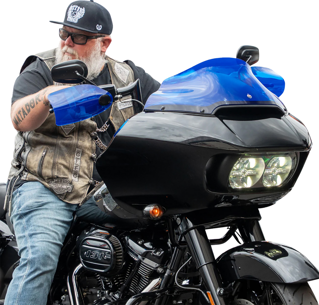 Klock Werks Flare® Handguards for Harley-Davidson Hydraulic Clutch, Blue - KWS-01-0133-HC