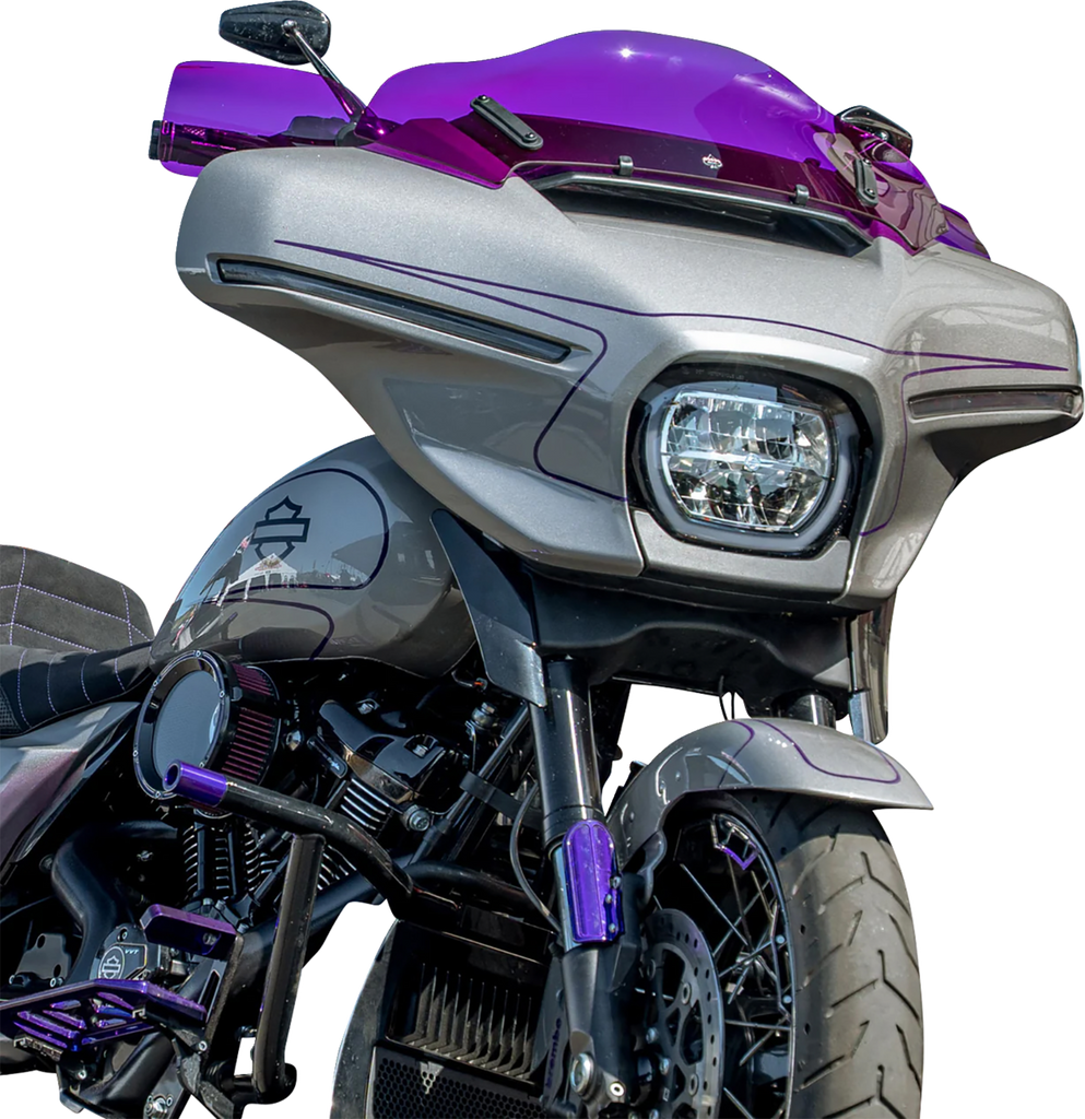Klock Werks Flare Handguards for Harley-Davidson Cable Clutch, Purple - KWS-01-0134-CC