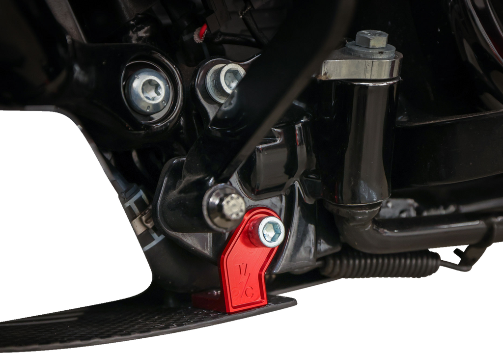 THRASHIN SUPPLY CO. Carbon Fiber Skid Plate with Red Brackets for FLHX/FLTRX - Part TSC-3034-2