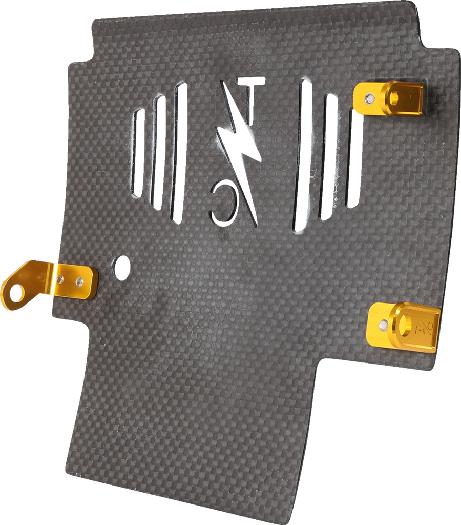 Thrashin Supply Co. Carbon Fiber Skid Plate with Gold Brackets for FLHX/FLTRX – Part TSC-3034-5