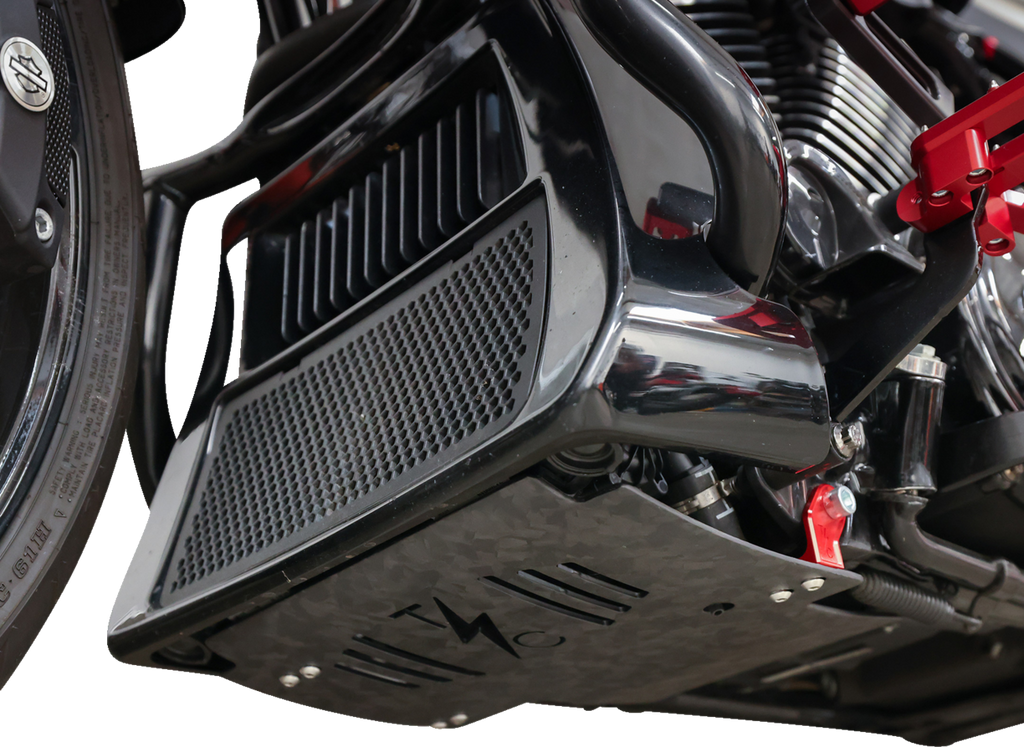 THRASHIN SUPPLY CO. Carbon Fiber and Forged Aluminum Skid Plate TSC-3035-2 for FLHX/FLTRX