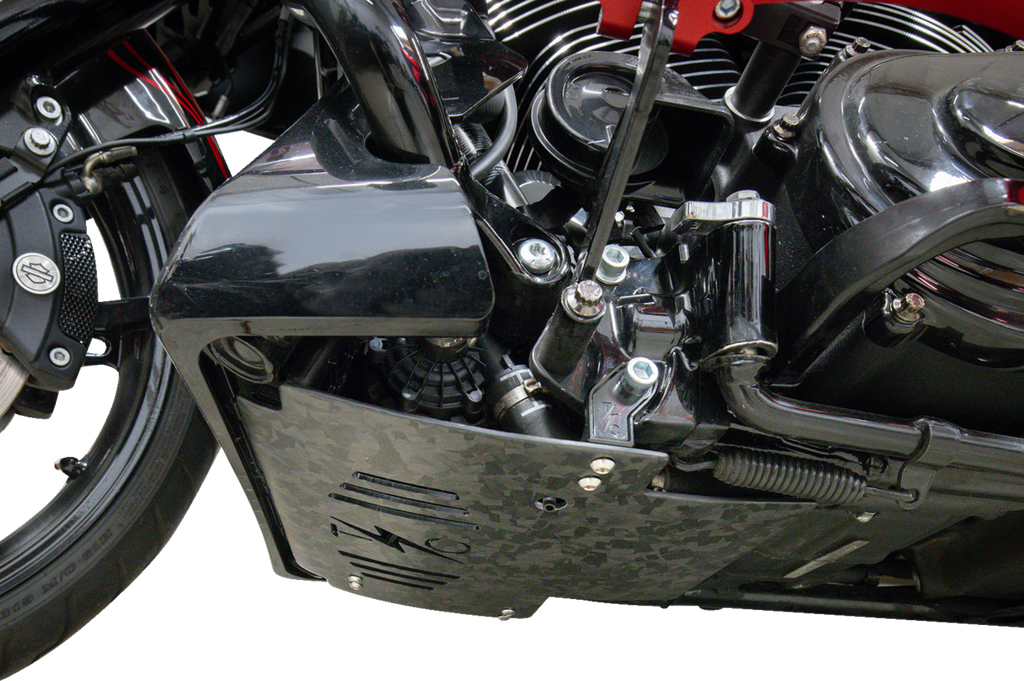 THRASHIN SUPPLY CO. Carbon Fiber and Forged Aluminum Skid Plate TSC-3035-1 for FLHX/FLTRX