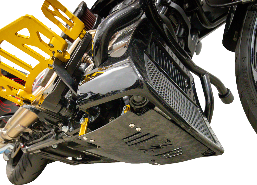 THRASHIN SUPPLY CO. Carbon Fiber and Forged Aluminum Skid Plate TSC-3035-5 for FLHX/FLTRX