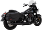 Vance & Hines Twin Slash Slip-On Muffler - Black for Softail 46750