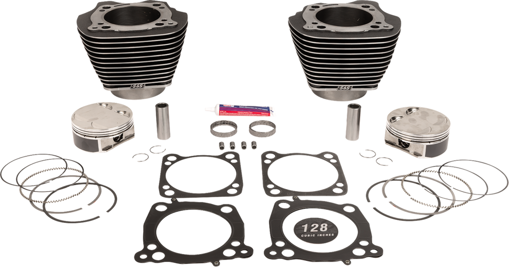 S&S CYCLE Cylinder Kit with 4.500" Stroke - Black Granite with Highlights for M8 910-0733A