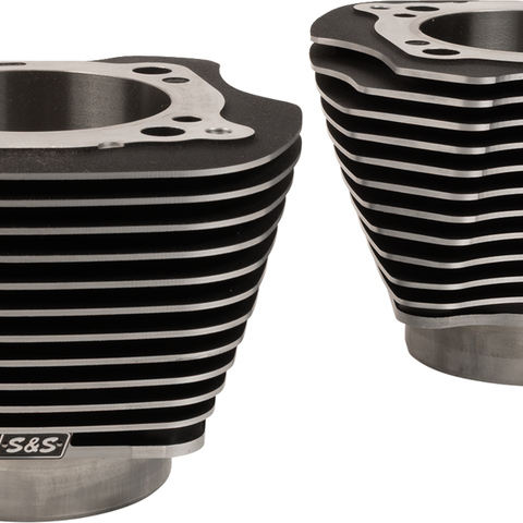 S&S Cycle M8 Cylinder Set, Unhoned Black with Highlighted Fins, Part Number 910-1005A