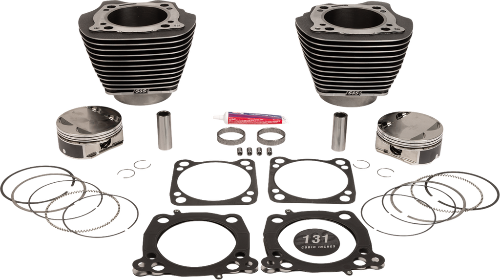 S&S CYCLE Cylinder Kit with 4.625" Stroke - Black Granite with Highlights - M8, Part Number 910-0764A