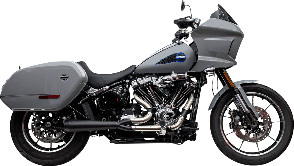 TRASK TM-5054BK 2-into-1 Assault Exhaust System for Harley Softail M8 - Black Finish