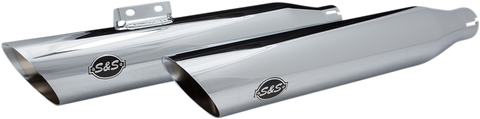 S&S Cycle Slash-Cut Race Slip-On Mufflers, Chrome, for FLFB, Part 550-0736