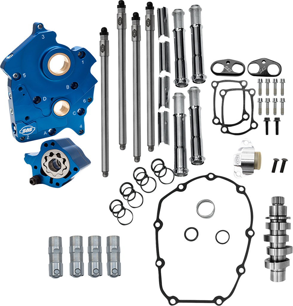 S&S CYCLE Cam Chest Kit 496 Chain Drive Cam - Water Cooled with Chrome Pushrods - Part 310-1384