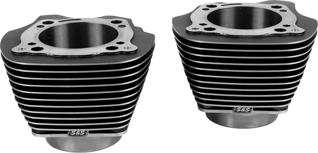 S&S Cycle 910-1007A Cylinder Set, Unhoned Black Granite with Highlighted Fins for M8