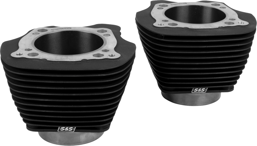 S&S CYCLE 910-1006A Bolt-On Cylinder Set for M8 Engines, Black Unhoned