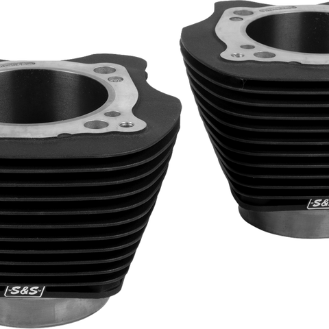 S&S CYCLE 910-1006A Bolt-On Cylinder Set for M8 Engines, Black Unhoned