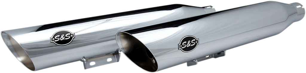 S&S Cycle Slash-Cut Race Slip-On Mufflers for FLHC, Chrome, Part Number 550-0739