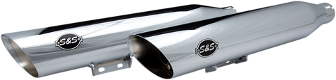 S&S Cycle Slash-Cut Race Slip-On Mufflers for FLHC, Chrome, Part Number 550-0739