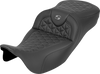 SADDLEMEN RoadSofa™ Tri Gripper Seat - Extended Reach for FLH/FLT '08-'25 by SADDLEMEN (Part No. 808-07B-21102)