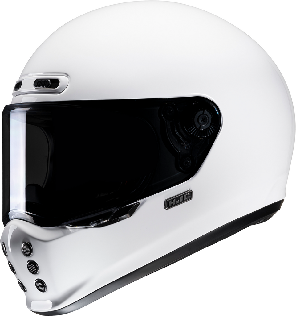 HJC V10 Helmet Solid White Small FA45NUS4XWHV with Advanced Fiberglass Shell and Bluetooth Compatibility