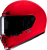 HJC V10 Helmet - Solid Deep Red, Small - Lightweight Fiberglass Shell with Advanced Safety Features