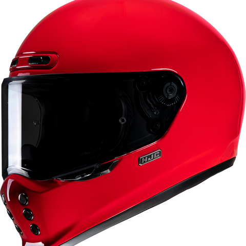 HJC V10 Helmet - Solid Deep Red 2XL with Lightweight Fiberglass Shell and Advanced Safety Features