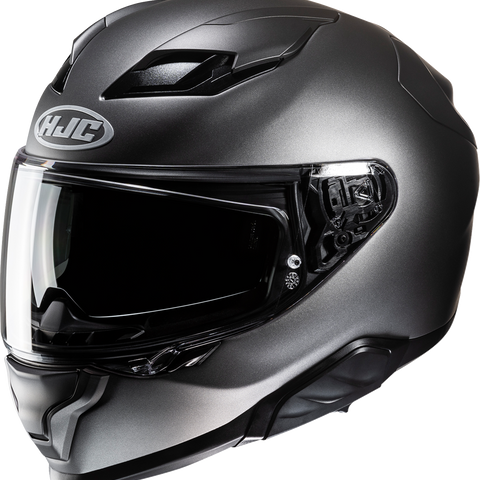 HJC F71 Helmet Solid Semi-Flat Black Titanium XS with Smart Bluetooth System and UV Protection