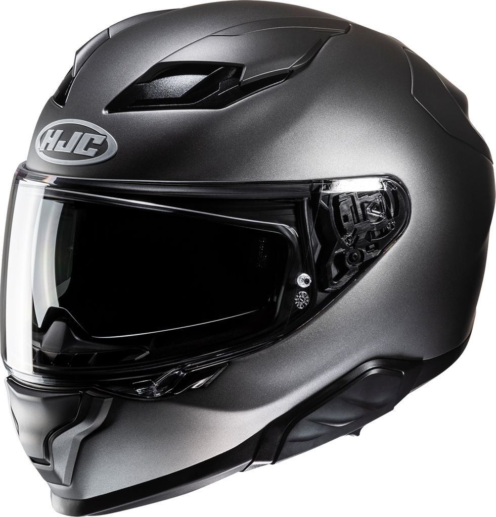HJC F71 Helmet Solid Semi-Flat Black Titanium Large with Smart Bluetooth System