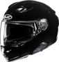 HJC F71 Helmet Solid Black Large with Integrated Bluetooth and Sunshield