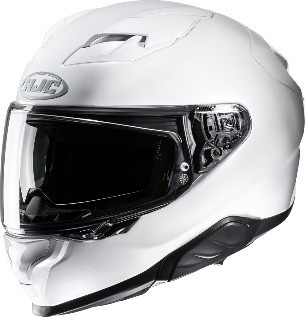 HJC F71 Helmet Solid White XL - Lightweight Fiberglass Shell with Smart Bluetooth System